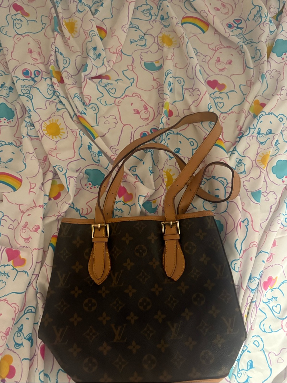 Designer Monogram Shoulder Bag in Brown and Tan